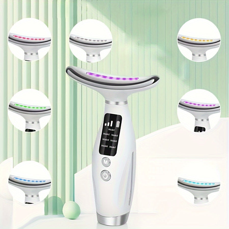 [7-in-1 Beauty Massager] 7-in-1 Sunhill Beauty Massager - Constant Temperature Heating & Vibration Neck & Face Massager, USB Rechargeable - Perfect Gift